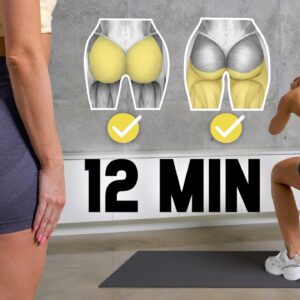 12 MIN BEST SQUAT Challenge - 11 Exercises to Grow Booty & Tone Legs, No Equipment, At Home