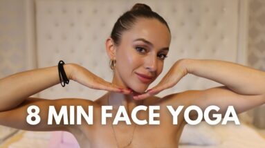 8 Min Daily Face Yoga | Get rid of DOUBLE CHIN, Slim Down Your Face & Sculpt Your Jawline