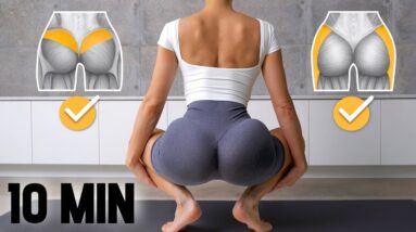 10 MIN BEST BOOTY SHELF Workout - 11 Exercises to Focus on Upper & Side Booty, No Equipment, At Home