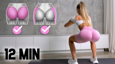 12 MIN BEST UPPER & SIDE BOOTY Workout - Pilates Heart Shape Booty, No Equipment, At Home